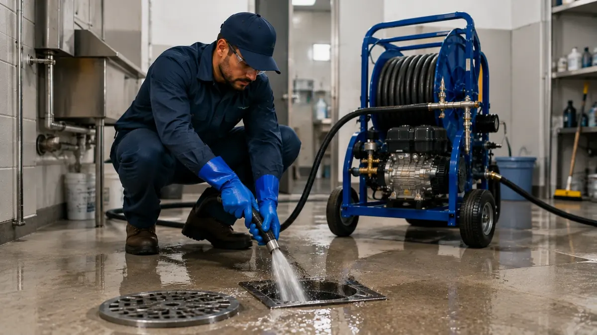 Floor Drain Hydro Jet Cleaning in Stockton