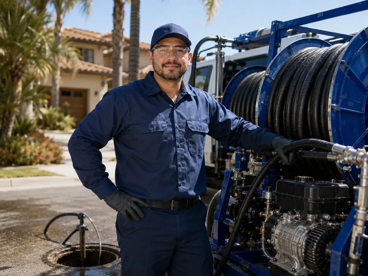 Hydro jet sewer cleaning in Stockton