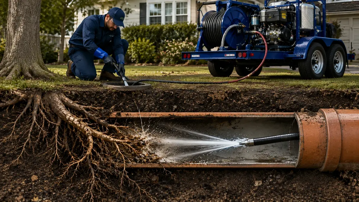 Tree Root Removal with Hydro Jetting in Stockton